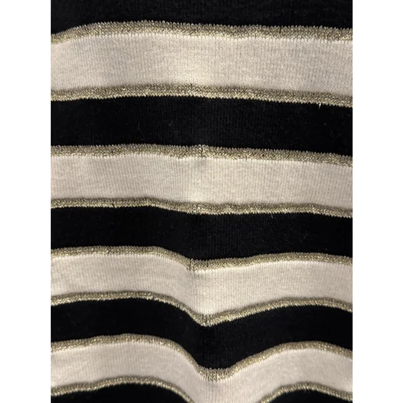 Lane Bryant Black and Gold Striped Sweater with Button Detail, Size 26/28 - Picture 3 of 7
